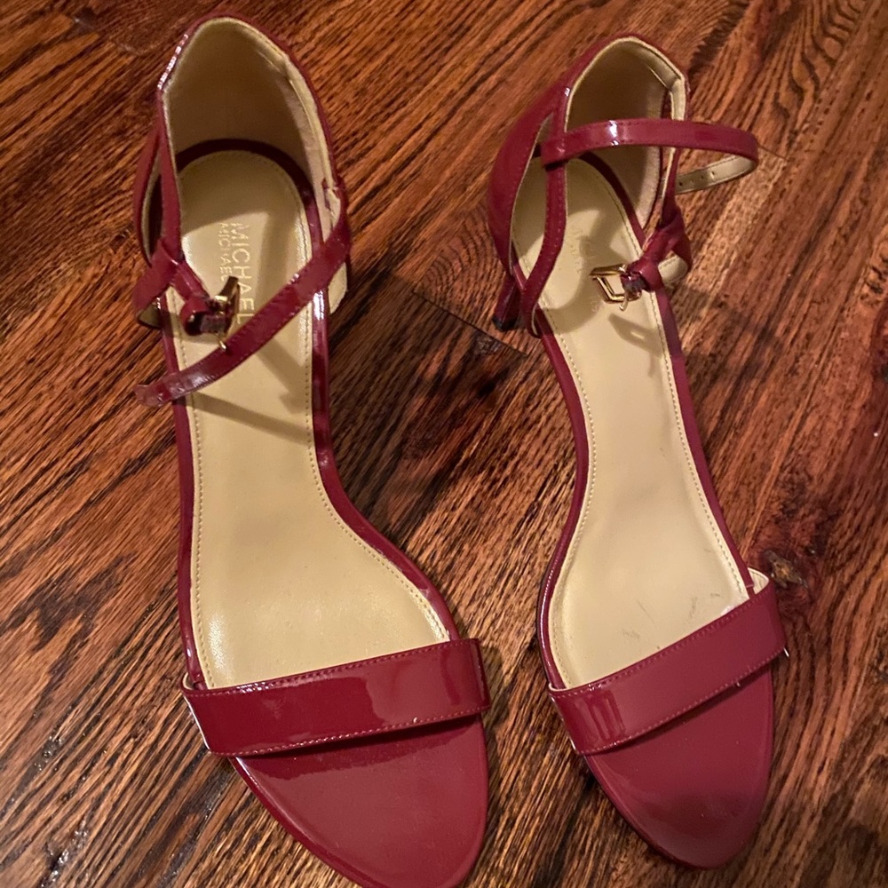 3 inch red micheal kors heels